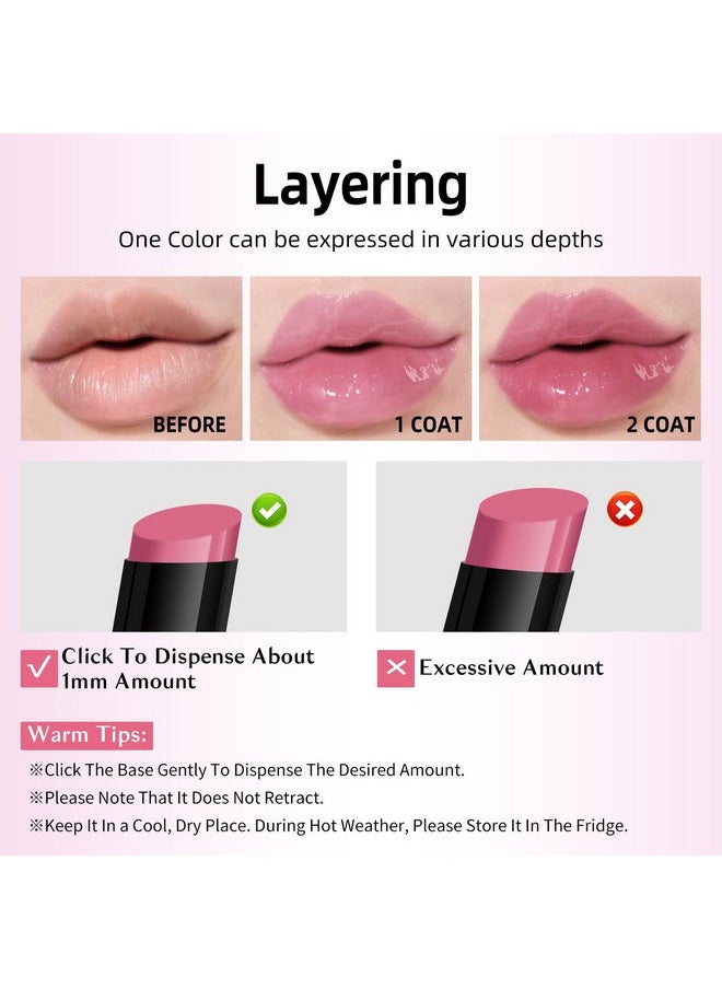 KIMUSE Lip Plumper, Hydrating Korean Lip Gloss, Click Tinted Lip Balm Solid Lipstick for Plumps & Moisturizes, Long-wearing All-in-one Lip Plumping, Gloss, Balm