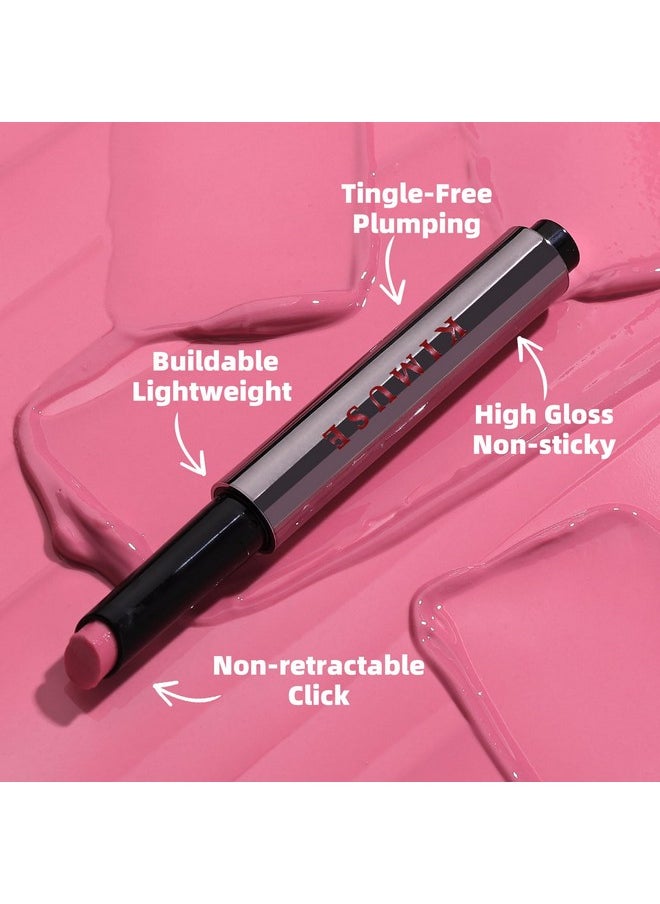 KIMUSE Lip Plumper, Hydrating Korean Lip Gloss, Click Tinted Lip Balm Solid Lipstick for Plumps & Moisturizes, Long-wearing All-in-one Lip Plumping, Gloss, Balm