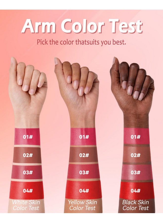 Lip Stain Marker Pen Set-4 Pcs Hydrating Lip Stain Liquid Lip Liner Pencil Kit,Longlasting Waterproof Smudgeproof Matte Color Look Finish,Precise Chisel Tip Smooth,Christmas Makeup Gift for Women Girl
