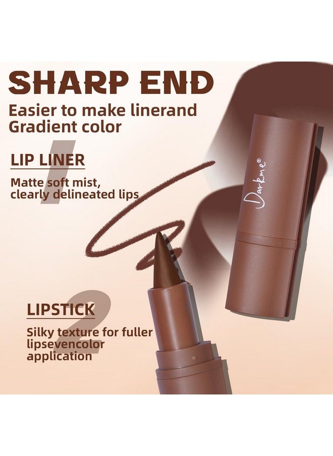 HOSAILY Lip Liner Butter Gloss Set, Dark Brown Plumping Lip Liner Lip Pencil Moisturizing Lightweight Lip Gloss Lip Combo, High Shine Glossy Lip Tint Lip Stain Makeup Long Lasting Lip Care for Women