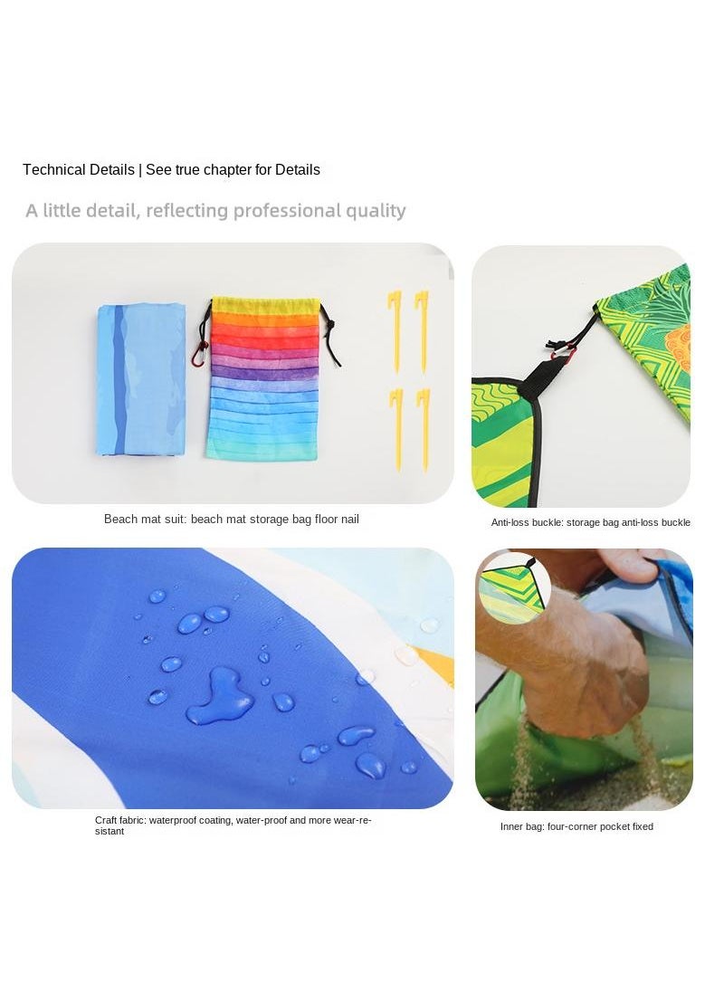 Bohemian Printed Beach Mat Quick Drying And Splash Proof Mat Outdoor Picnic Mat 180x220Cm