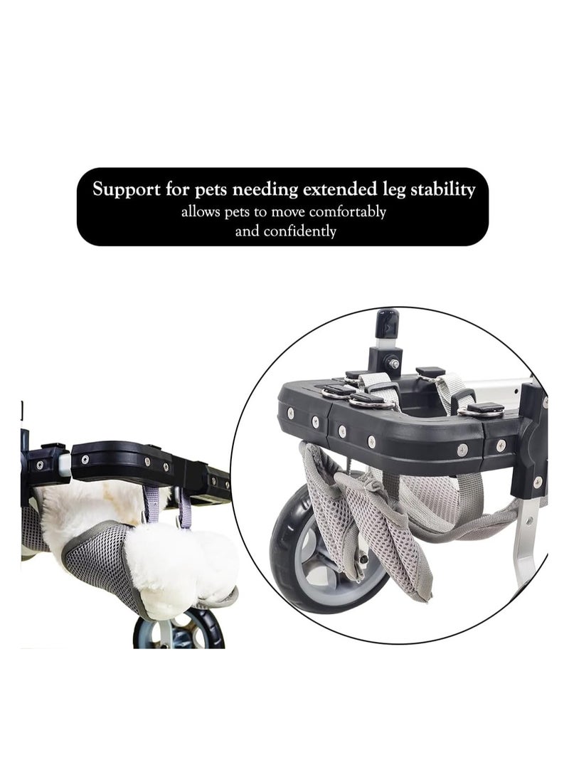Generic Pet Wheelchair with Two Back Wheels, Hind Legs Support, Adjustable for Small - Medium Dogs and Cats, Durable Aluminum Alloy, 32 cm (Grey)