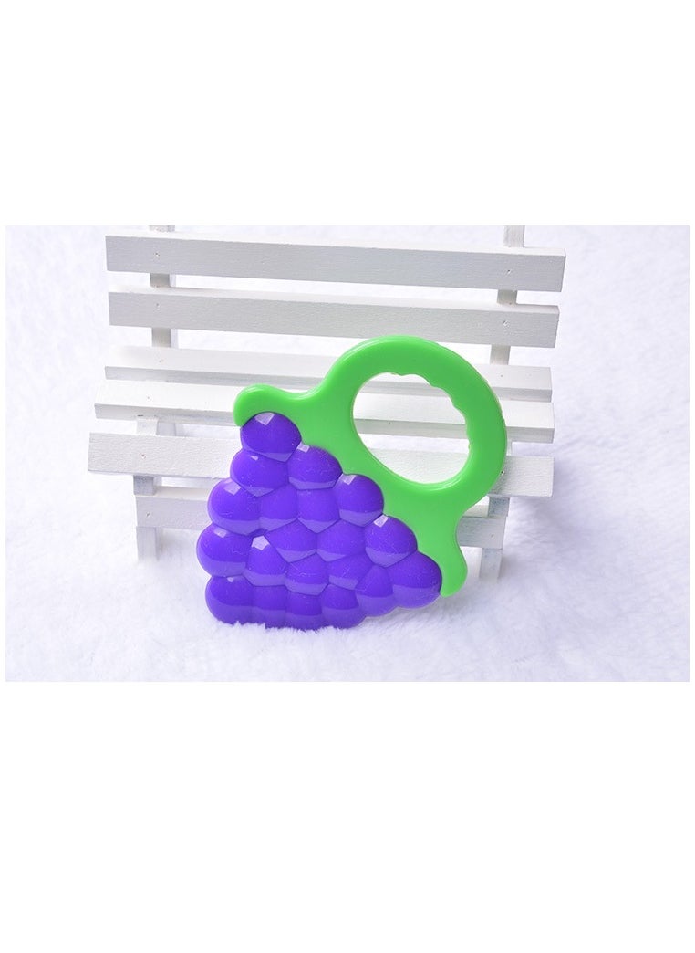 5-Piece Food-Grade Non-Toxic Soft Silicone Fruit Teething Toy With Holder Bpa Free Infant And Toddler Silicone Teethers Soothe Babies Gums  Baby Gift