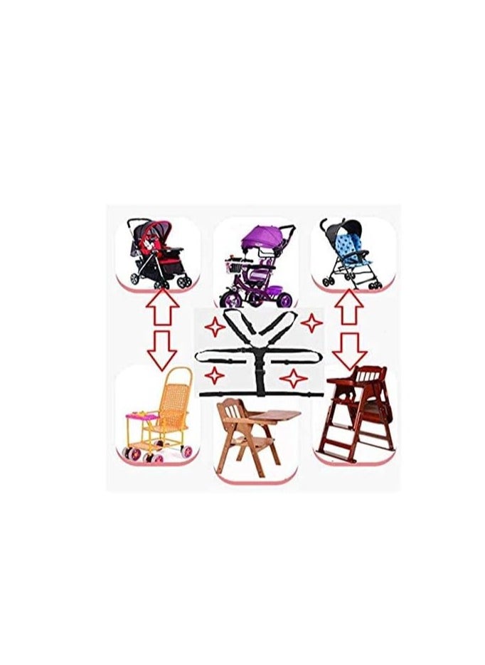 Universal Baby 5 Point Harness Safe Belt Seat Belts For Stroller High Chair Pram Buggy Children Kid Pushchair 360 Rotating Hook