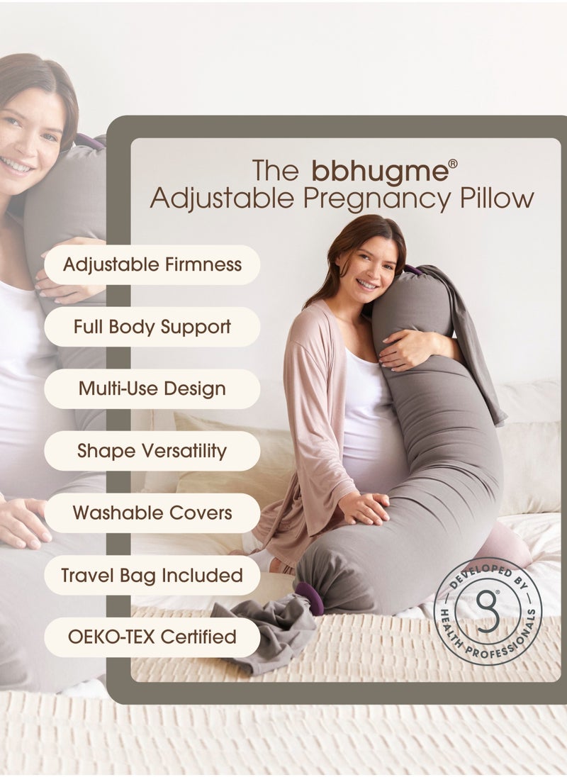 bbhugme Pregnancy Pillow in Stone / Plum