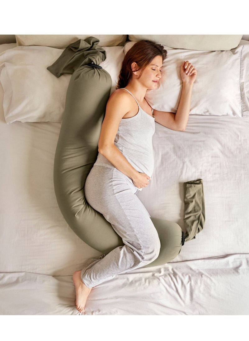 bbhugme Pregnancy Pillow in Dusty Olive / Black