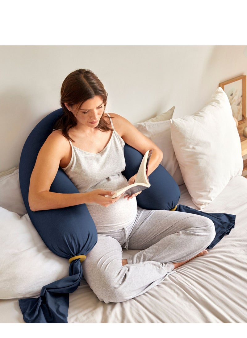 bbhugme Pregnancy Pillow in Midnight Blue / Harvest Gold