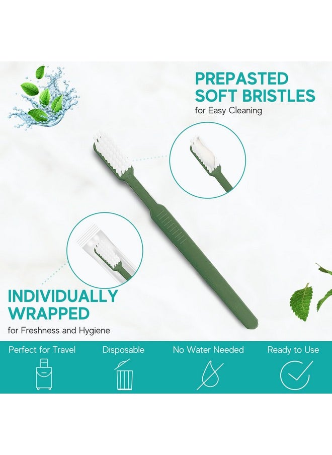 160 Prepasted Disposable Toothbrushes Individually Wrapped - Single Use Pre Pasted Disposable Toothbrushes with Toothpaste Built In - Waterless Toothbrush for Travel, Airbnb Guests, Hotel, & Camping