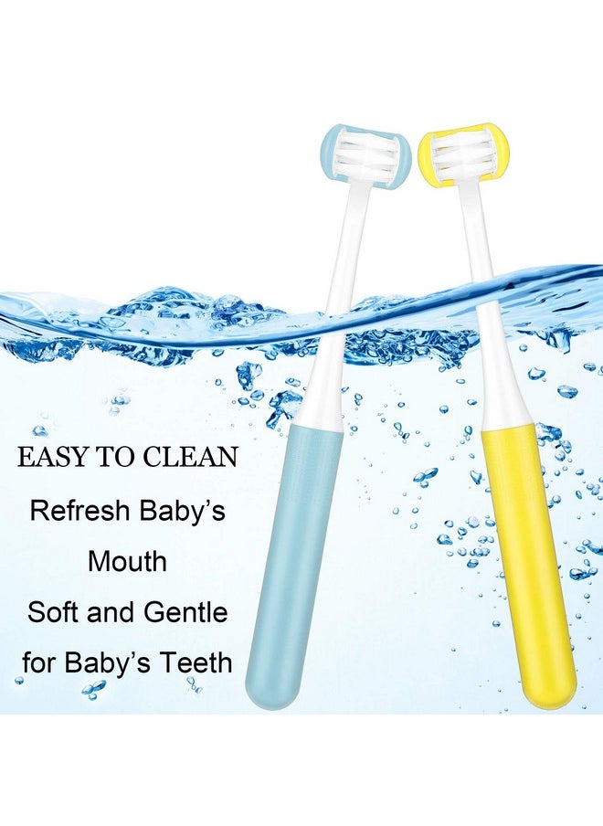 Patelai 4 Pieces Autism Toothbrush for Special Needs Soft Wrap-Around Training Tooth Brush Saving Time for Kids, Gentle Clean Tooth to Completely Cover The Toothbrush (Blue, Yellow, Green, Red)