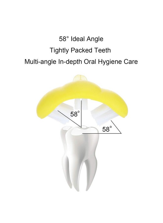 Patelai 4 Pieces Autism Toothbrush for Special Needs Soft Wrap-Around Training Tooth Brush Saving Time for Kids, Gentle Clean Tooth to Completely Cover The Toothbrush (Blue, Yellow, Green, Red)