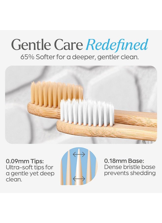 VIVAGO Bamboo Toothbrushes Extra Soft Bristles 10 Pack - BPA Free Extra Soft Bristles Toothbrushes for Adults, Eco-Friendly, Biodegradable & Compostable Natural Wooden Toothbrush