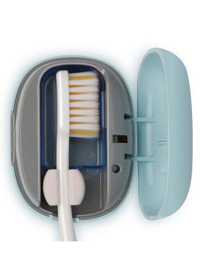 NewWay Mini Toothbrush Sterilizer Cover Rechargeable Travel Toothbrush Case with Holder for Houshold and Traving or Business Trip Blue