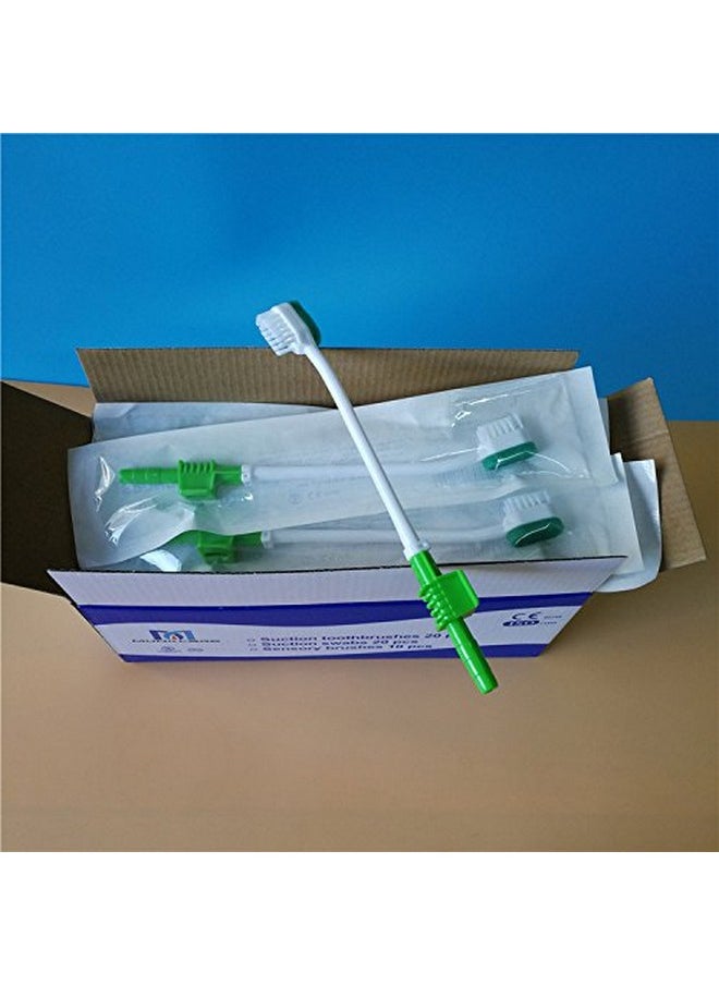 MUNKCARE Elderly Oral Cleaning Disposable Suction Swab Toothbrush Head of Green (BOX of 30pcs)