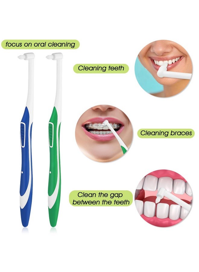 WLLHYF 4 Pcs Tuft Toothbrush Tufted Brush, Interspace Toothbrushes End-Tuft Tapered Trim Toothbrush Soft Trim Orthodontic Interdental Brushes for Detail Cleaning