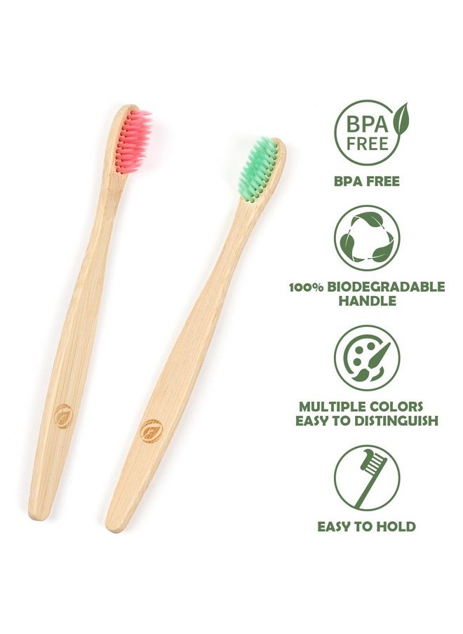 Navona 36 PCS Biodegradable Bamboo Toothbrushes, Individually Wrapped Bulk Toothbrushes, BPA Free Soft Bristles Eco-Friendly, Natural Wood Toothbrushes Bulk, Reusable Travel Toothbrushes