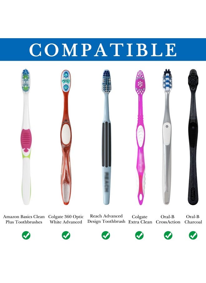 Linkidea Travel Toothbrush Head Covers with Suction Cup Portable Wall Mount Toothbrush Holder, Toothbrush Cap Case Box Convenient for Travel, Outdoor (3PCS)