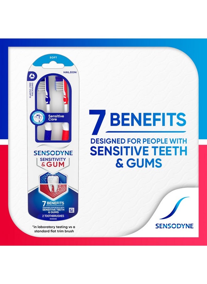 Sensodyne Sensitivity & Gum Soft Toothbrush Designed for Sensitive Teeth, 4-Pack