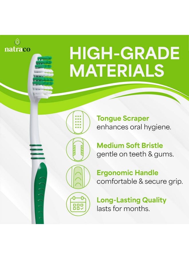 natraco Bulk Toothbrush Pack with Covers | Premium Quality Individually Wrapped Colorful Tooth Brushes | Medium Soft Bristles for Travel, Donations, Hotels (100)