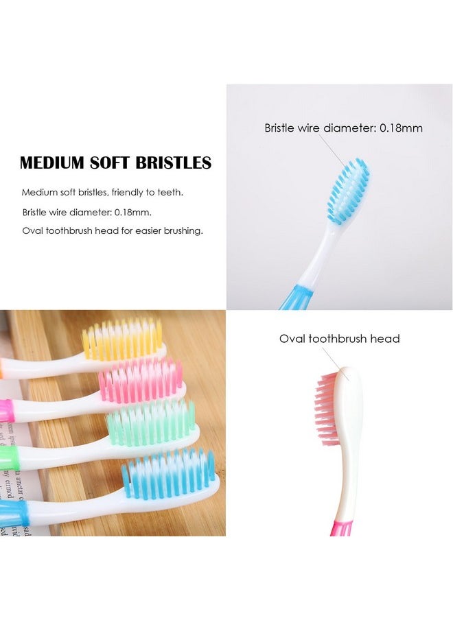 EasyHonor 36 PCS Individually Wrapped Bulk Toothbrushes, Colorful Manual Disposable Travel Toothbrush Set for Adults, Ergonomics Handle, Medium Soft Bristles, Perfect for Travel, Hotels, Donations.