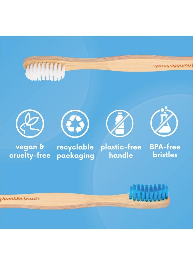 The Humble Co. Bamboo Toothbrushes (5pk) - Toothbrushes for Superior Oral Care, Dental Hygiene, and Gum Care, BPA Free (Soft Bristles)