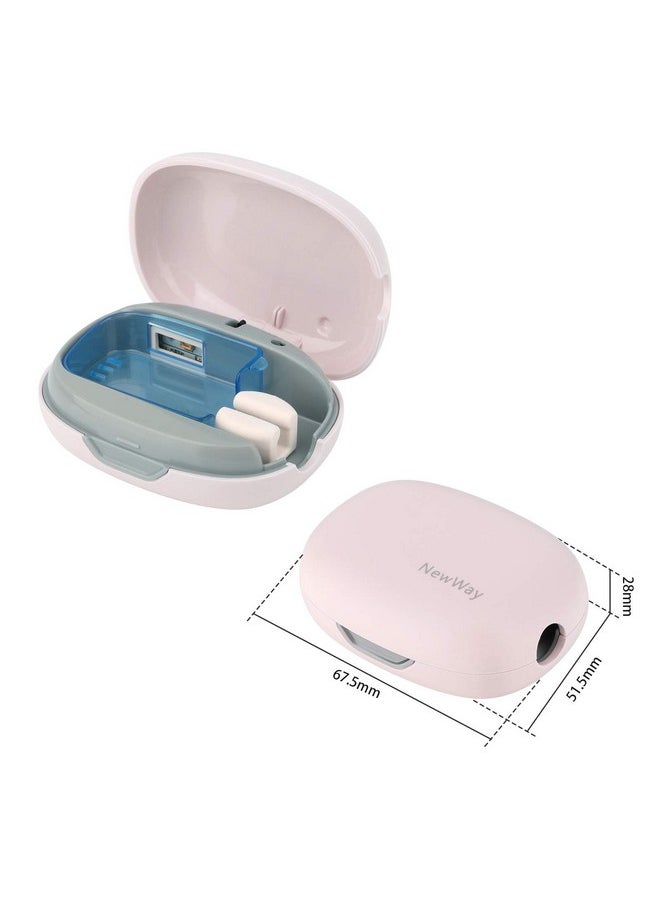 NewWay Mini Toothbrush Cover Rechargeable Travel Toothbrush Case with Holder for Houshold and Traving or Business Trip Pink