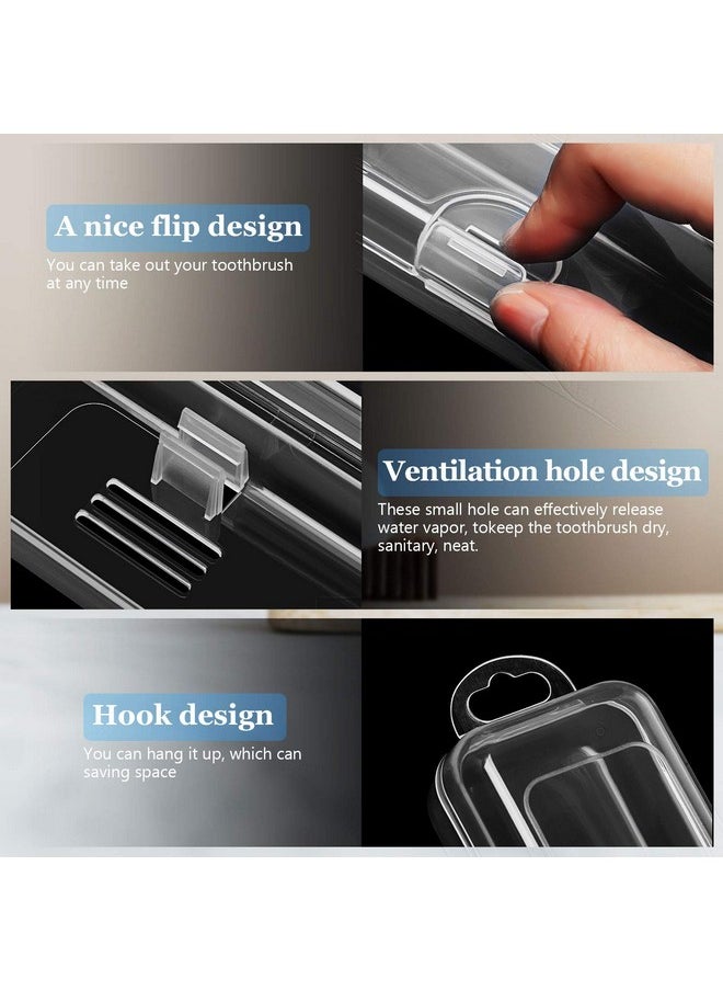 2 Pack Travel Size Toothbrush Case Holder Portable Clear Toothbrush and Toothpaste Storage Container Hard Plastic Transparent Toothbrush Carrying Box for Traveling