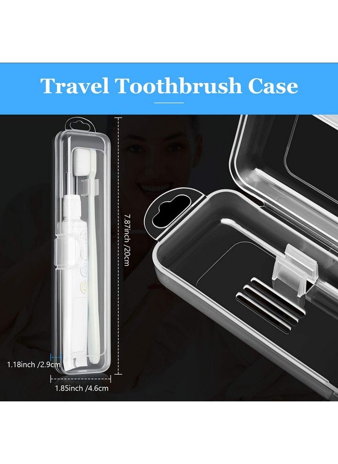 2 Pack Travel Size Toothbrush Case Holder Portable Clear Toothbrush and Toothpaste Storage Container Hard Plastic Transparent Toothbrush Carrying Box for Traveling