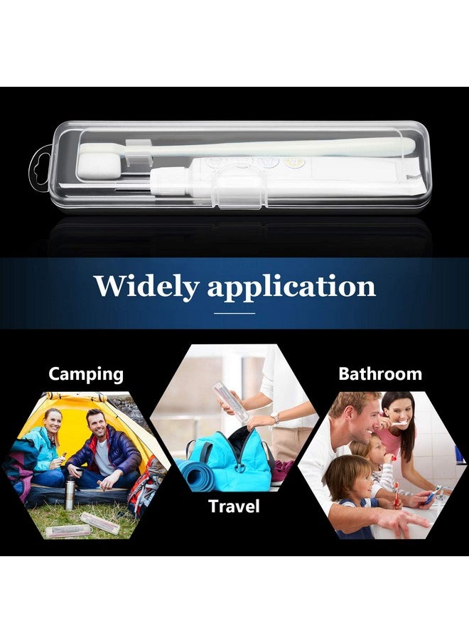 2 Pack Travel Size Toothbrush Case Holder Portable Clear Toothbrush and Toothpaste Storage Container Hard Plastic Transparent Toothbrush Carrying Box for Traveling