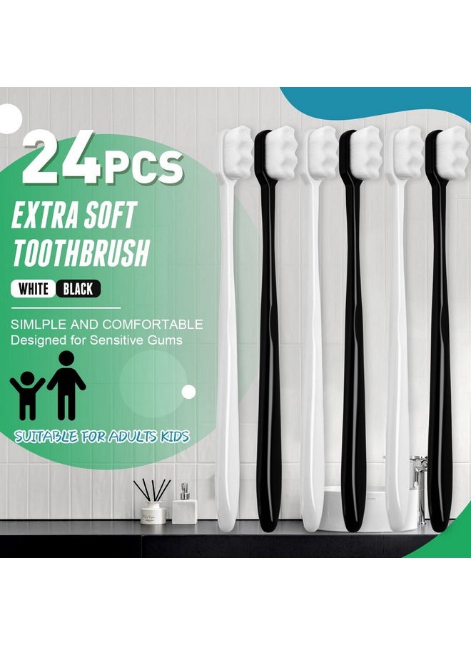 24 PCS Nano Toothbrush, Soft Bristle Toothbrush, Extra Soft Toothbrush for Sensitive Gum, Ultra Soft Toothbrush With 20000 Micro Bristle for Pregnant Women, Elderly, Gum Recession, Protect Fragile Gum