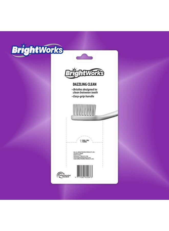BrightWorks Dazzling Clean Manual Toothbrush (10 Pack), Soft, Bristles Designed to Clean in Between Teeth. Great for Sensitive Teeth or Sensory Issues (multiple colors).