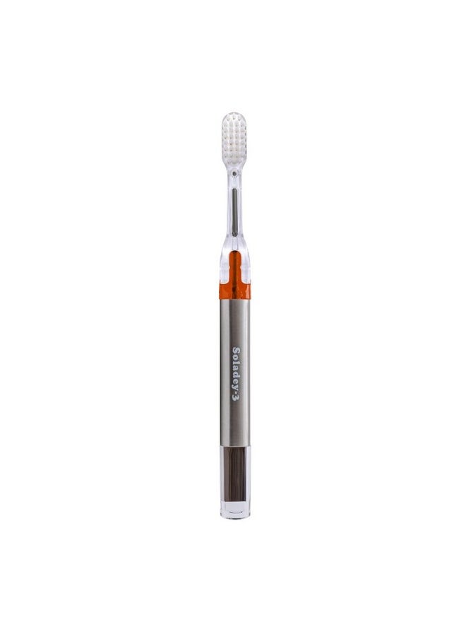 Soladey3 Ionic Toothbrush, Solar Panels and TiO2 Semiconductor, 4 Row Ultra Fine Orange, You can Brush Without Toothpaste