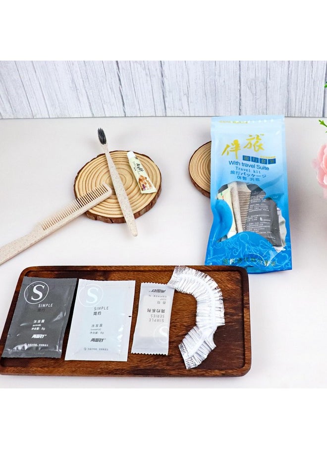 Hygiene Kit, Hygiene Kit Bulk, Individually Packed, Travel Hygiene Kit With Toothbrush, Toothpaste, Comb, Shampoo, Shower Gel, Shower Cap And Soap, Home, Suitable For Hotel, Camping, Travel (PACK-25)