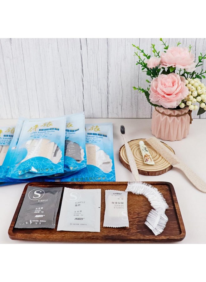 Hygiene Kit, Hygiene Kit Bulk, Individually Packed, Travel Hygiene Kit With Toothbrush, Toothpaste, Comb, Shampoo, Shower Gel, Shower Cap And Soap, Home, Suitable For Hotel, Camping, Travel (PACK-25)