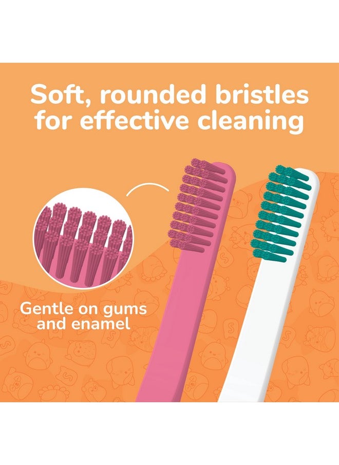 Brush Buddies Squishmallows Assorted Manual Toothbrushes, Soft Toothbrushes, Toothbrushes for Kids and Adults, 4PK