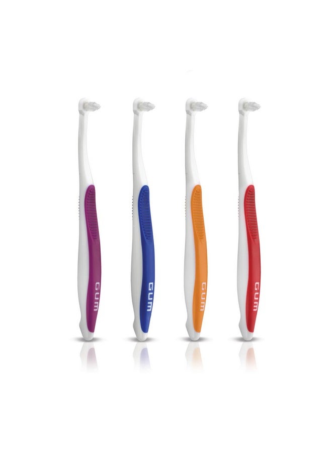GUM End Tuft Toothbrush - Extra Small Head for Hard-to-Reach Areas - Implants, Back Teeth, and Wisdom Teeth - Soft Dental Brush for Adults (6pk)