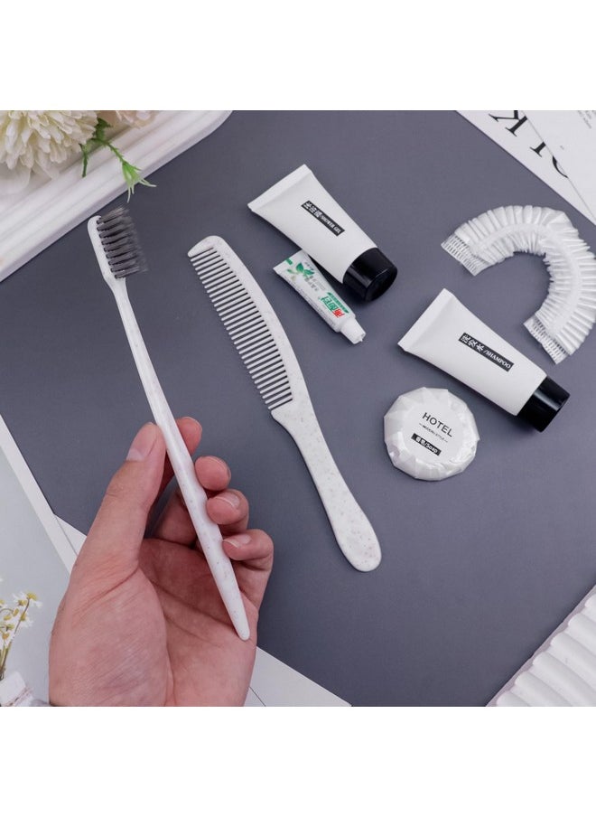 Hygiene Kit, Hygiene Kit Bulk, Travel Hygiene Kit With Toothbrush, Toothpaste, Comb, Shampoo, Shower Gel, Shower Cap And Soap, Individually Packed, Suitable For Home, Hotel, Camping, Travel (PACK-12)