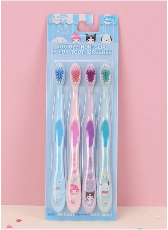 Generic Set of 4, Cute Toothbrush Set, Compact Head