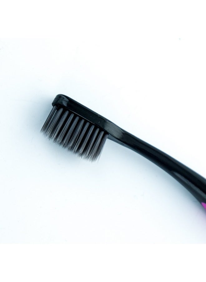 Xlent Dental Activated Charcoal Bristle Toothbrush - Xtreme (Extreme) Soft, Ultrafine, Tapered bristles, Compact Head & Slim Design - (4 Count)