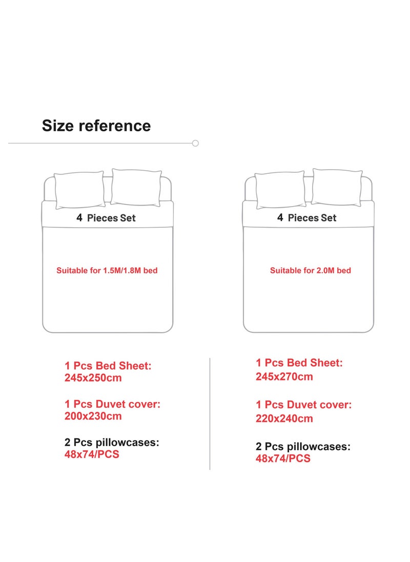 4-Piece Cotton Comfortable Set Bed Sheet Set Gift Birthday Gift Moving Gift