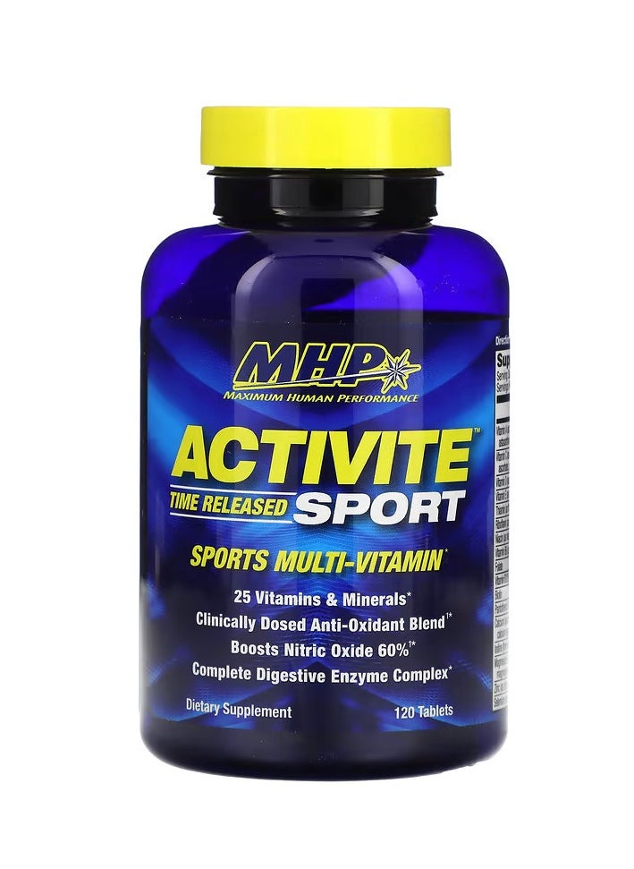 MHP Activite Sport 120 Tablets – Time-Released Multivitamin for Athletes | Boosts Nitric Oxide, Enhances Energy & Supports Muscle Recovery