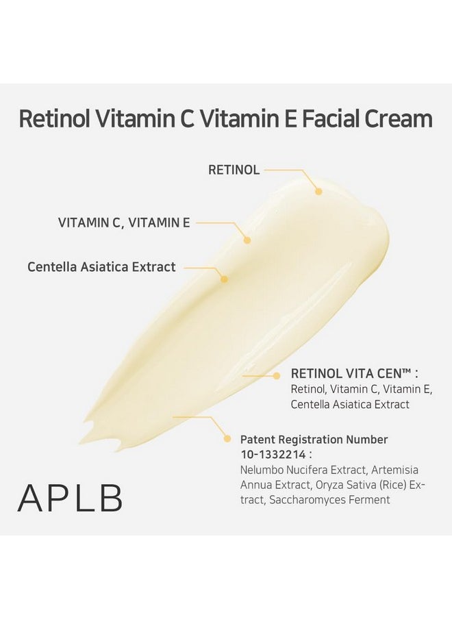 APLB Retinol Vitamin C Vitamin E Facial Cream | RETINOL VITA CEN™ 21.6% 1.86 FL.OZ/Korean Skincare, Deep hydration, Retinol, Revitalize for gentle and improve skin texture