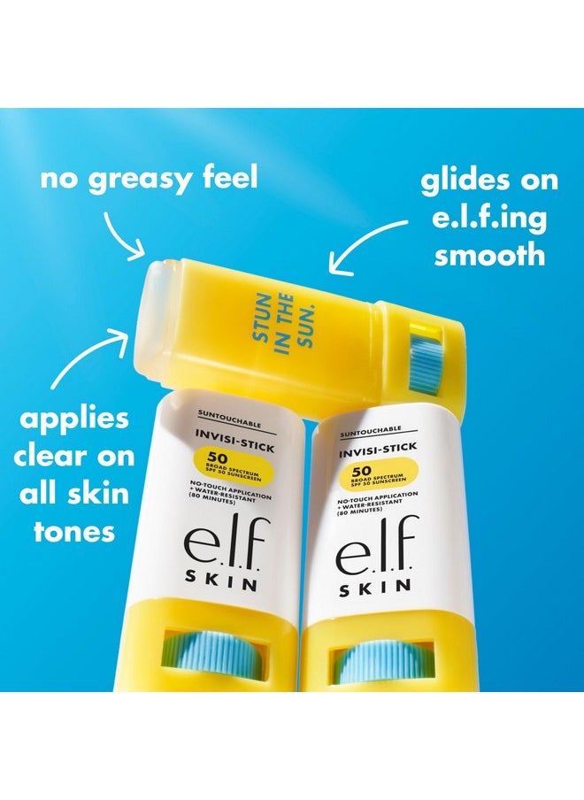 e.l.f. SKIN Suntouchable Invisi-Stick SPF 50, Clear Sunscreen For A Natural Finish, Made With Moisturizing Sunflower Seed Oil, Vegan & Cruelty-Free