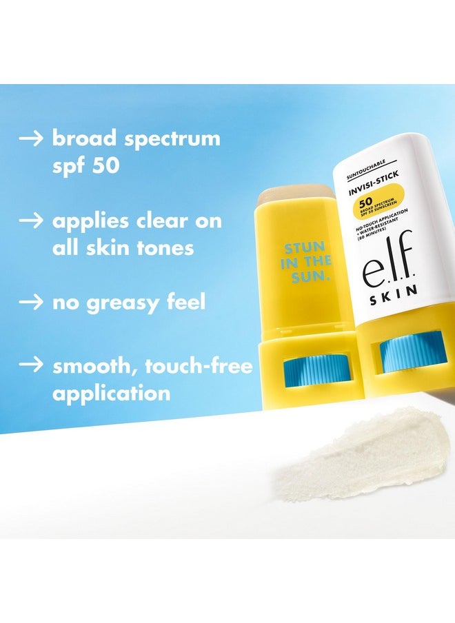 e.l.f. SKIN Suntouchable Invisi-Stick SPF 50, Clear Sunscreen For A Natural Finish, Made With Moisturizing Sunflower Seed Oil, Vegan & Cruelty-Free