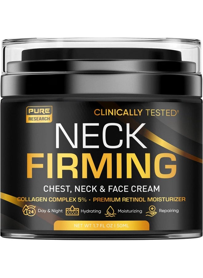 PURE RESEARCH Neck Firming Cream - Anti Wrinkle Cream Day & Night Face Neck and Décolleté Cream - Moisturizing, Lifting & Hydrating
