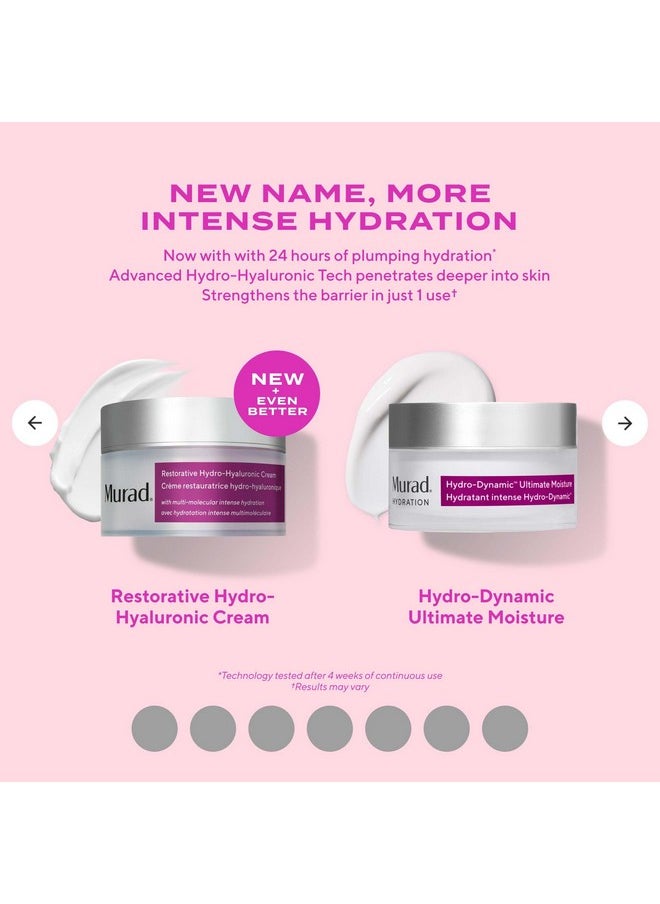 Murad Restorative Hydro-Hyaluronic Moisturizing Face Cream - Hyaluronic Acid Moisturizer for Face with Coconut Extract and Shea Butter Targeting Dry, Dehydrated Skin, 1.7Fl Oz