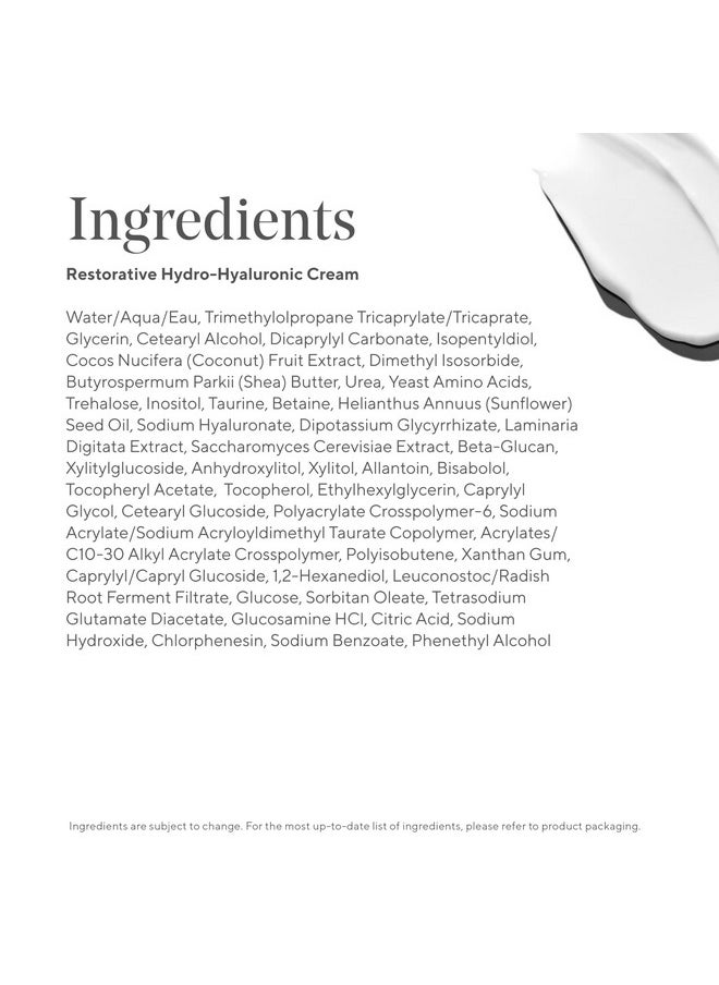 Murad Restorative Hydro-Hyaluronic Moisturizing Face Cream - Hyaluronic Acid Moisturizer for Face with Coconut Extract and Shea Butter Targeting Dry, Dehydrated Skin, 1.7Fl Oz