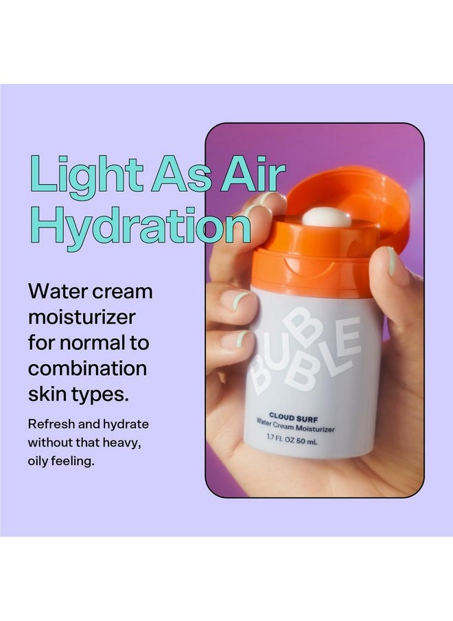 Bubble Skincare Cloud Surf Water Cream Face Moisturizer - Hydrating & Mattifying Moisturizer to Help Rebalance Oils and Minimize Pores with Celery Seed Extract - Suitable for Sensitive Skin (50ml)