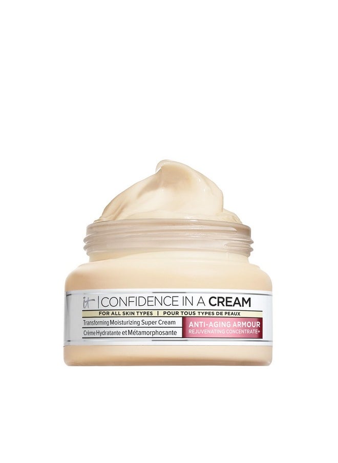 IT Cosmetics Confidence in a Cream Anti Aging Face Moisturizer - Visibly Reduces Fine Lines, Wrinkles & Signs of Aging Skin in 2 Weeks, 48HR Hydration with Hyaluronic Acid, Niacinamide - 2 fl oz