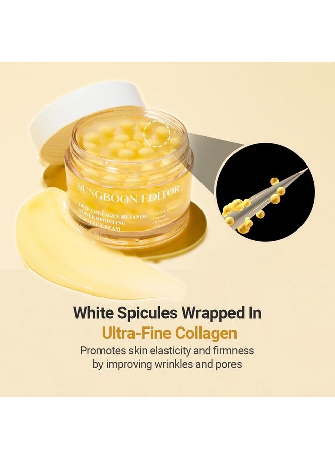 SUNGBOON EDITOR Deep Collagen Retinol Power Boosting Capsule Cream - Retinol Night Cream for Face with Collagen | Anti-wrinkle Firming Care | Hyaluronic Acid for Moisturizing | Korean Skin Care