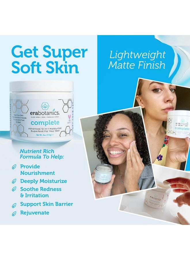 Era Organics Manuka Honey Face Cream - Advanced 12-in-1 Nourishing and Rejuvenating Daily Face Moisturizer for Women and Men - Face Moisturizer for Sensitive Skin - Body Moisturizer for Dry Skin 4 oz